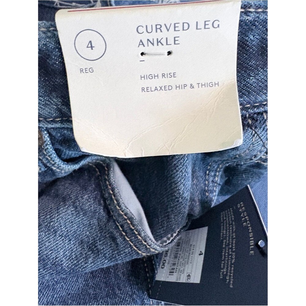 NWT Universal Thread Curved Leg Barrel Jeans High Rise Crop Ankle Size 4 - Picture 7 of 12